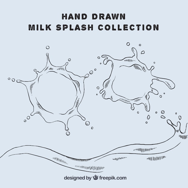 Free Vector hand-drawn milk splash collection