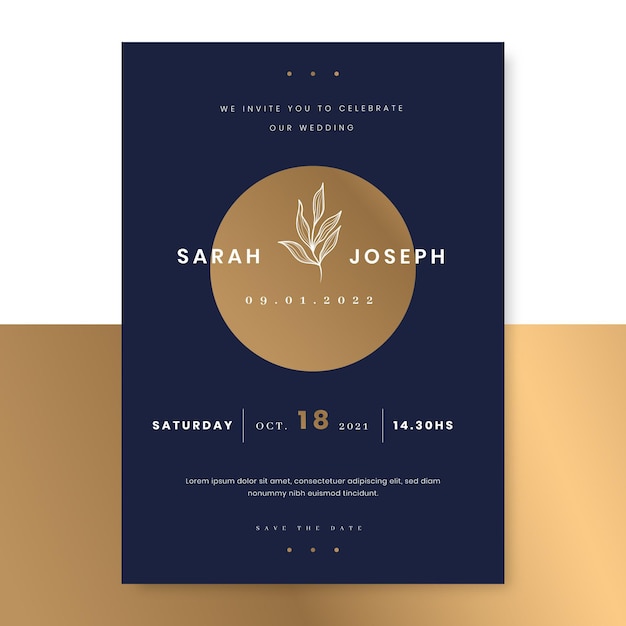 Free Vector hand drawn minimal wedding invitation template