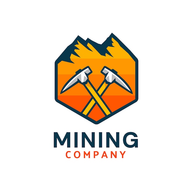 Free Vector hand drawn mining logo template