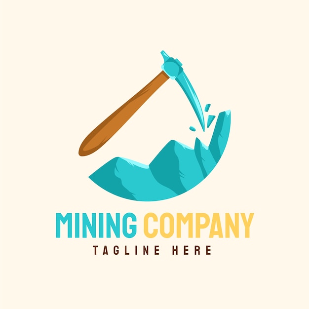 Free Vector hand drawn mining logo template