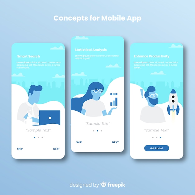 Hand drawn mobile app banner