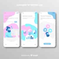 Free vector hand drawn mobile app banner