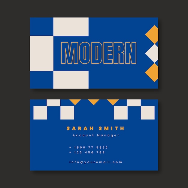 Hand drawn modern business card template