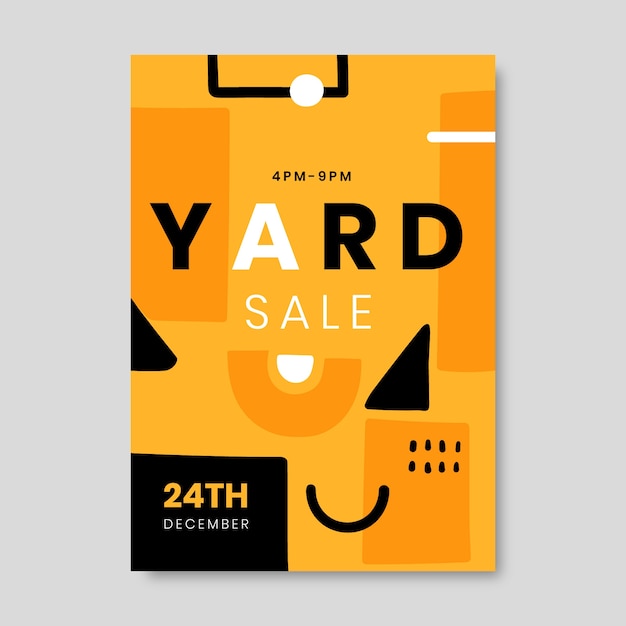 Hand drawn modern yard sale flyer