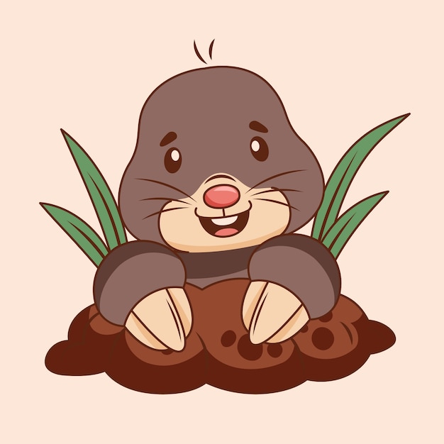 Free Vector hand drawn mole cartoon illustration