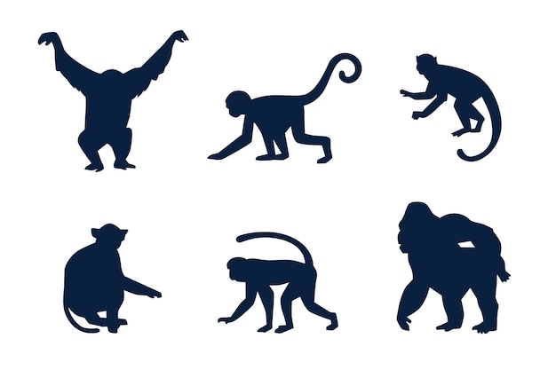 Hand drawn monkey silhouette