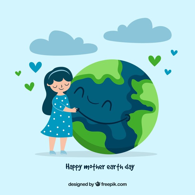 Hand drawn mother earth day background