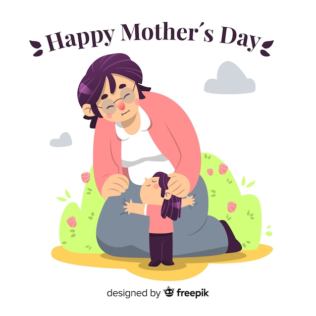 Free Vector hand drawn mother's day background