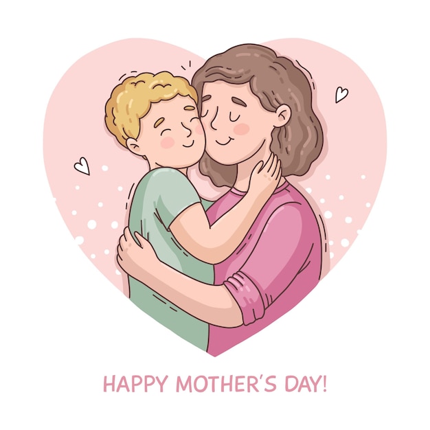 Hand drawn mother's day illustration