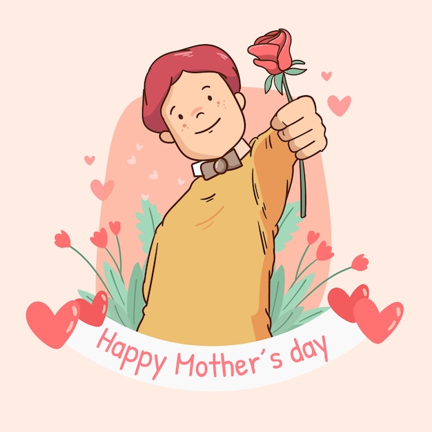 Free Vector hand drawn mothers day illustration