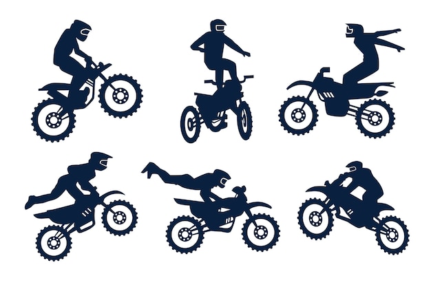 Free Vector hand drawn motorcycle silhouette