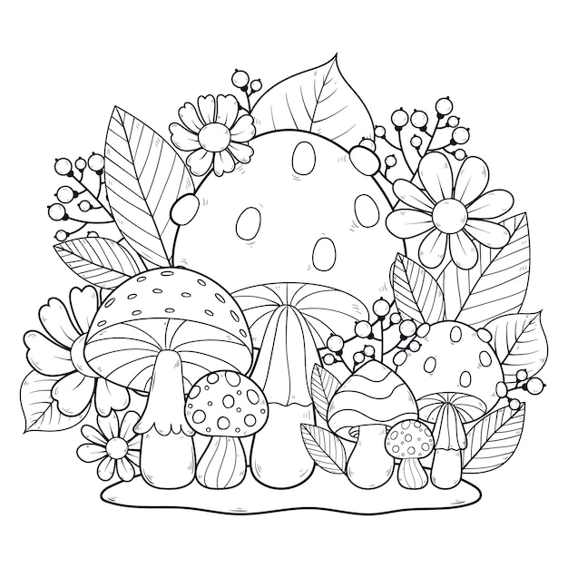 Free vector hand drawn mushroom illustration