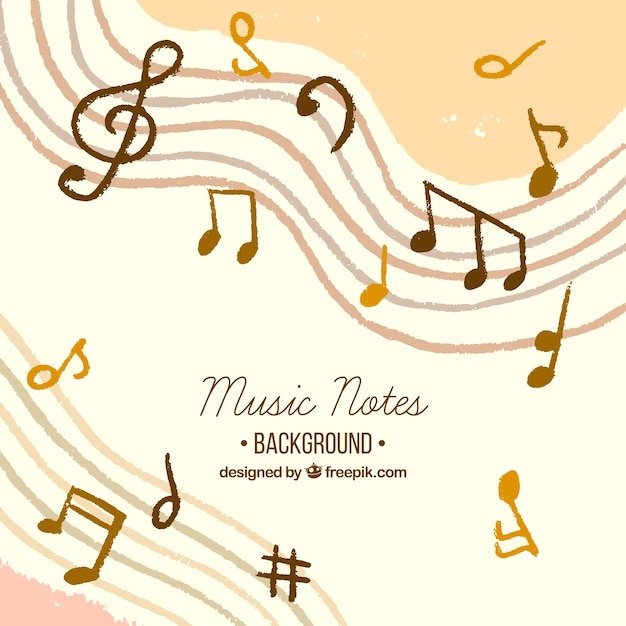 Free Vector hand drawn music notes background