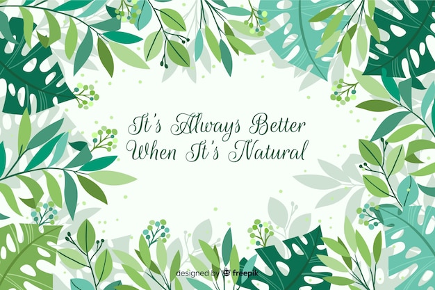 Free Vector hand drawn nature background with quote