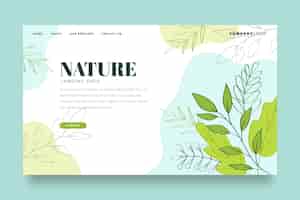 Free vector hand drawn nature landing page