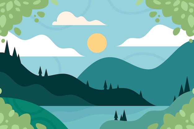 Free vector hand drawn nature scene illustration