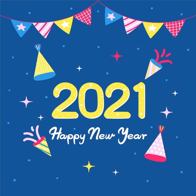 Free Vector hand drawn new year 2021 background