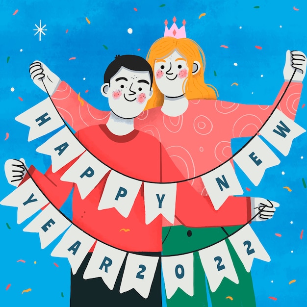 Free Vector hand drawn new year illustration