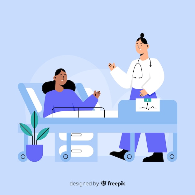 Free Vector hand drawn nurse helping patient background