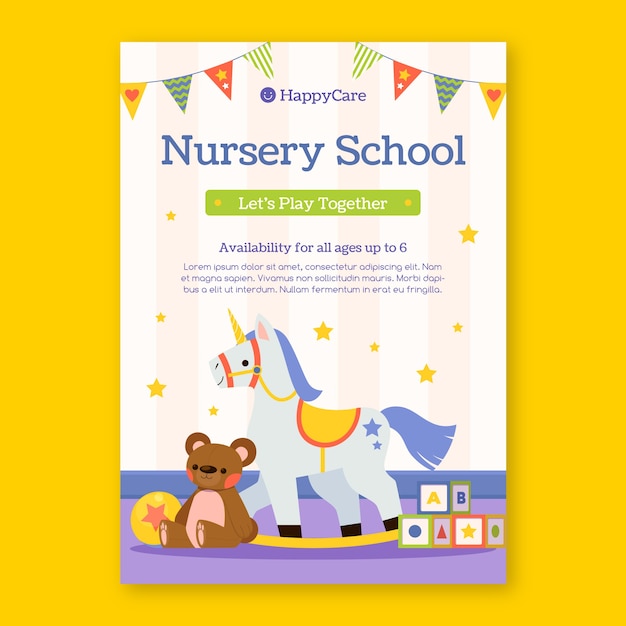 Hand drawn nursery school poster