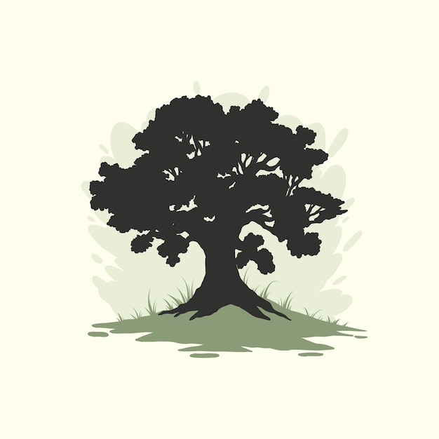 Free Vector hand drawn oak tree silhouette