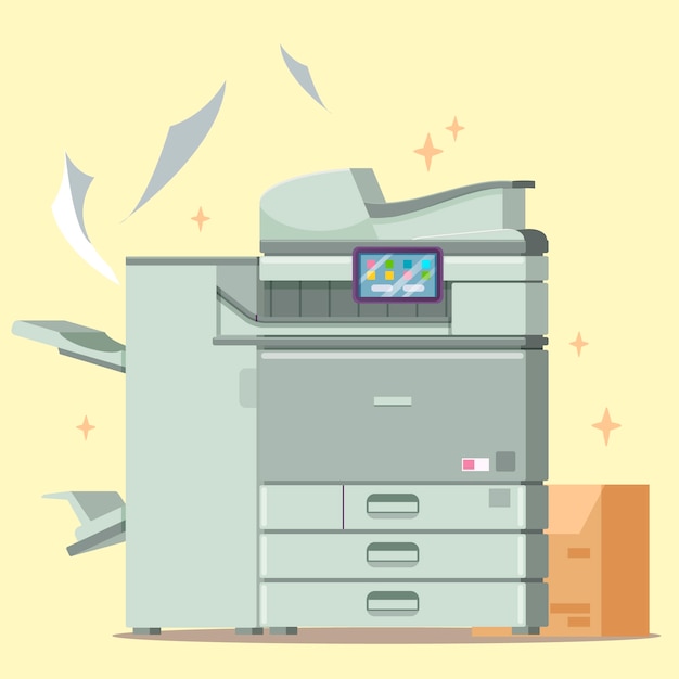 Free Vector hand drawn office printer illustration