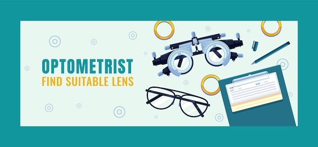 Free Vector hand drawn optometrist profession facebook cover