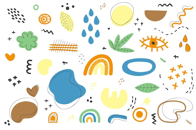 Free vector hand drawn organic shapes background