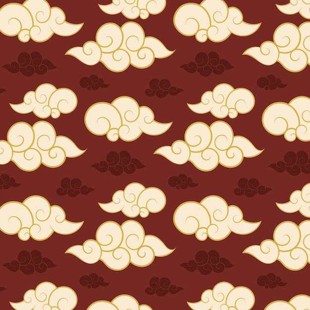 Free vector hand drawn oriental cloud pattern