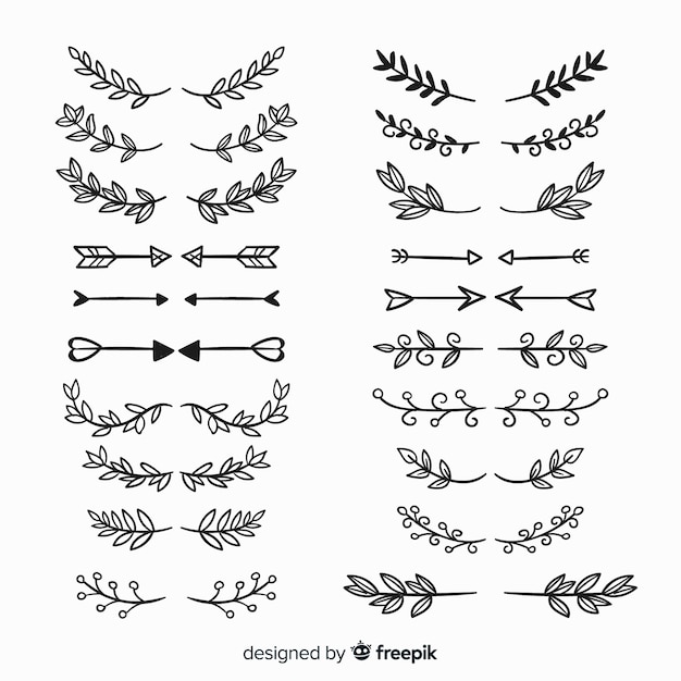 Free Vector hand drawn ornament divider collection