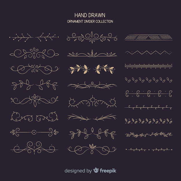 Free vector hand drawn ornament divider collection