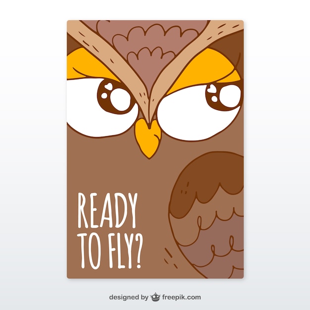 Free Vector hand drawn owl card