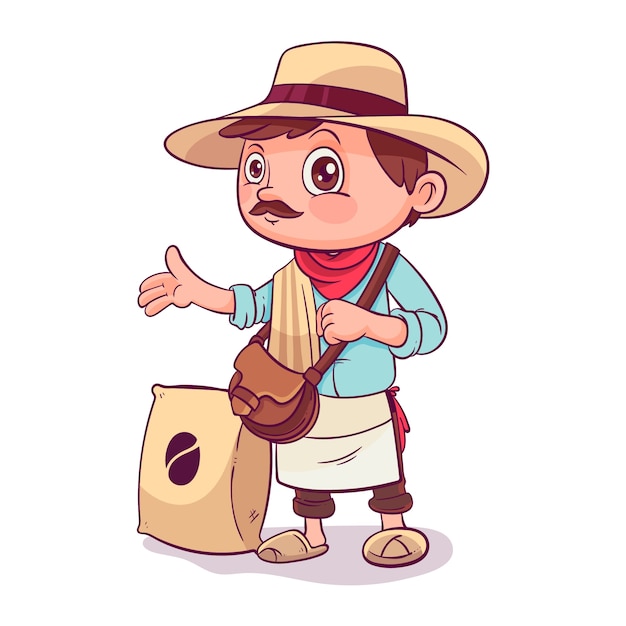 Hand drawn paisa character illustration