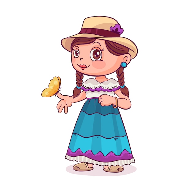 Hand drawn paisa character illustration