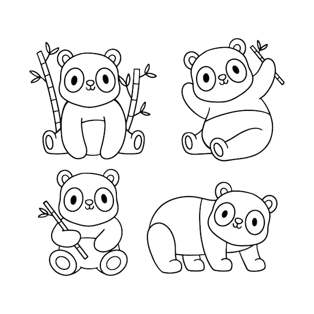 Free Vector hand drawn  panda drawing illustration