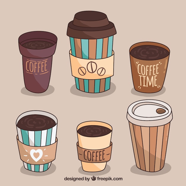 Free Vector hand drawn paper coffee cup 