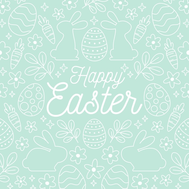 Free vector hand drawn pastel monochrome easter illustration