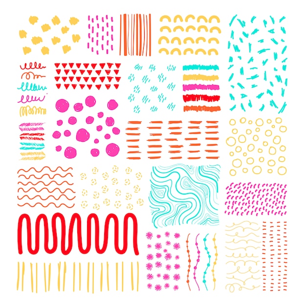 Free vector hand drawn patterned design elements vector set