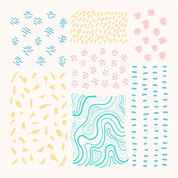 Free Vector hand drawn patterned design elements vector set