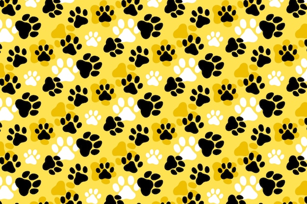 Free vector hand drawn paw  pattern background