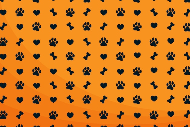 Hand drawn paw prints background