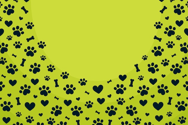 Hand drawn paw prints background