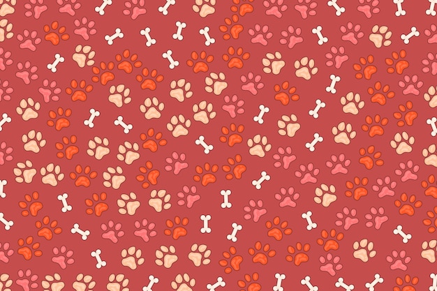 Free vector hand drawn paw prints background