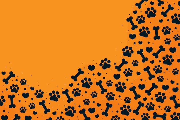 Hand drawn paw prints background