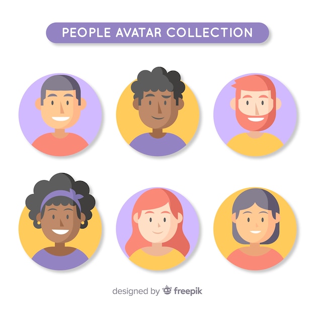 Free Vector hand drawn people avatar collection