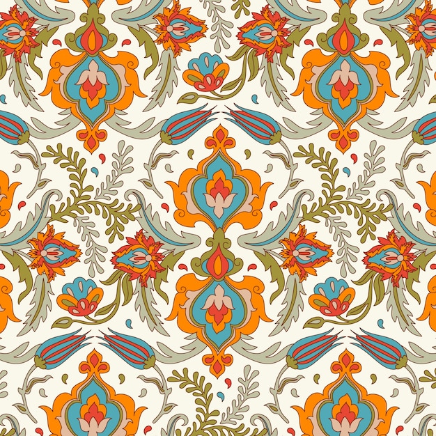 Free Vector hand drawn persian carpet pattern