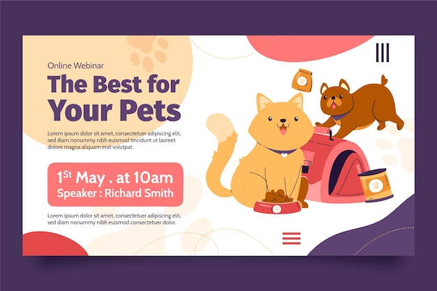 Free Vector hand drawn pet shop template design