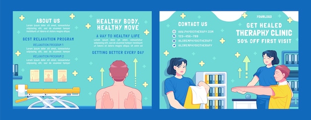 Free Vector hand drawn physiotherapist aid brochure