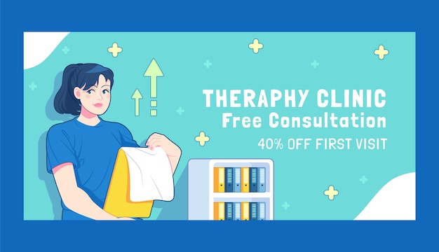 Free Vector hand drawn physiotherapist aid sale banner