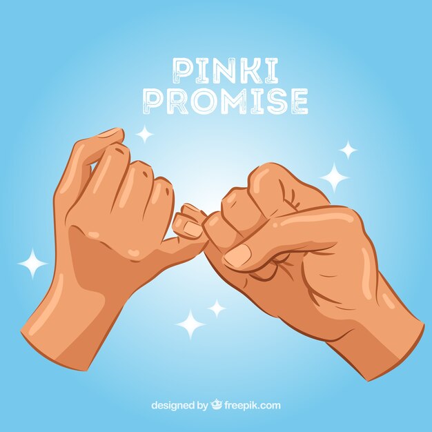 Hand drawn pinky promise concept